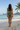 High Waist Swim Bottom Olive Green - Back
