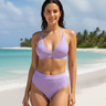 Ribbed Bikini Set in Lavender – Front view