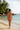 Classic Triangle Bikini Set in Coral Orange – Back view