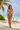 Classic Triangle Bikini Set in Coral Orange – Front view