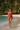 Square Neck Swimsuit Coral Red - Front
