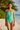 Square Neck Swimsuit Mint Green - Front